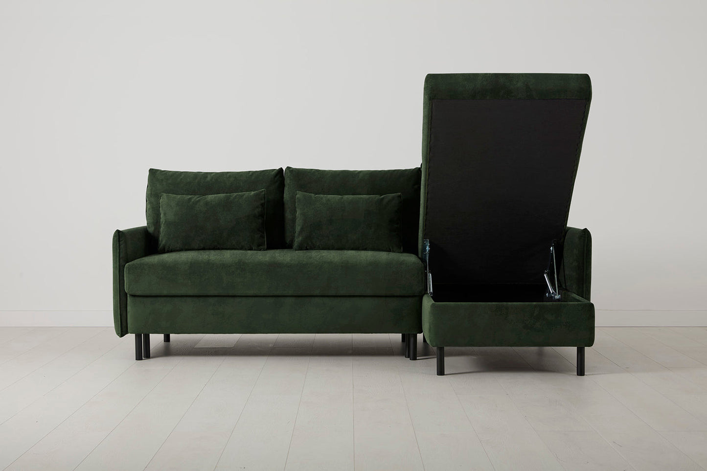 Model 12 Sofa Bed with Storage 3 Seater Right Chaise, Conifer