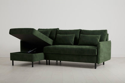 Model 12 Sofa Bed with Storage 3 Seater Left Chaise, Conifer