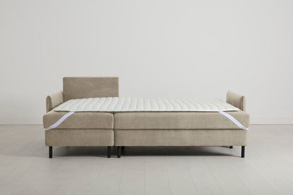 3-Seater Left Chaise Sofa Bed with Storage in cream chenille