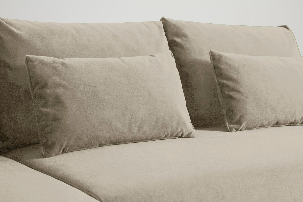 Model 12 Dreisitzer-Schlafsofa mit Chaiselongue links, Flachs