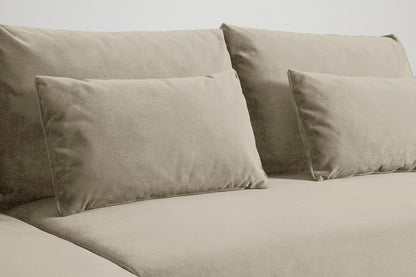 3-Seater Left Chaise Sofa Bed with Storage in cream chenille