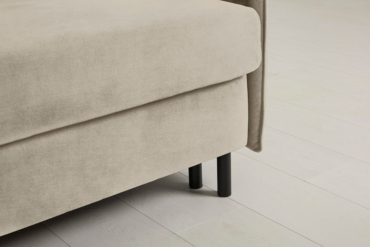 Model 12 Dreisitzer-Schlafsofa mit Chaiselongue links, Flachs