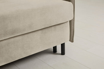 3-Seater Left Chaise Sofa Bed with Storage in cream chenille