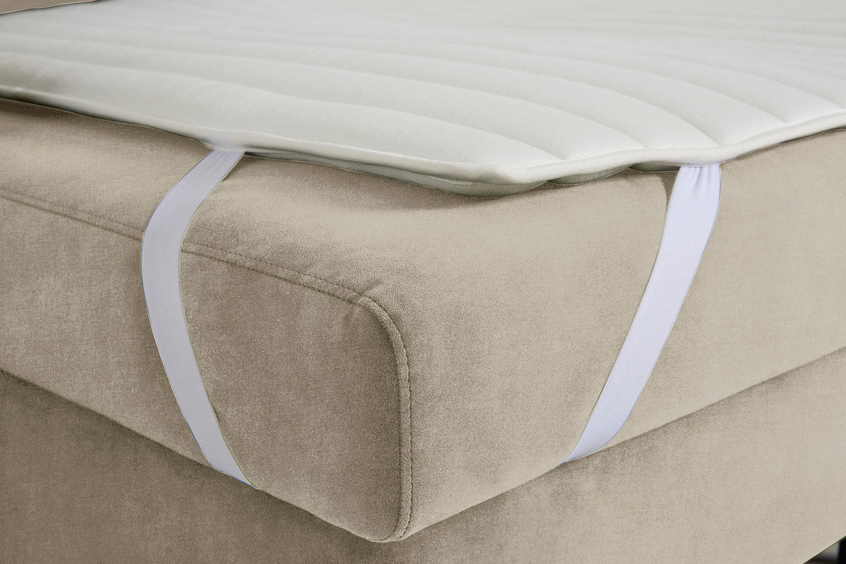 3-Seater Left Chaise Sofa Bed with Storage in cream chenille
