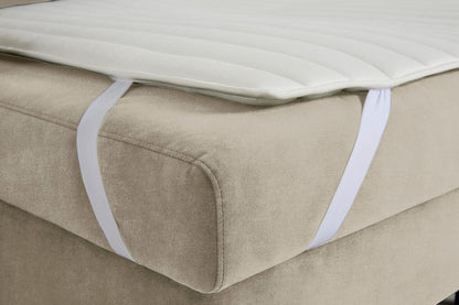 3-Seater Left Chaise Sofa Bed with Storage in cream chenille