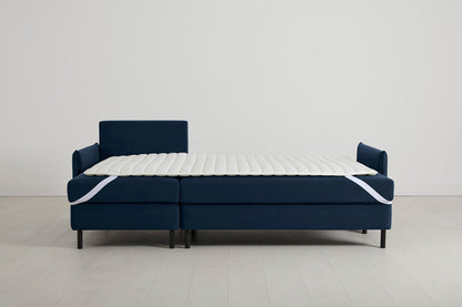 3-Seater Left Chaise Sofa Bed with Storage in blue velvet