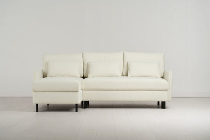 Model 12 Sofa Bed with Storage 3 Seater Left Chaise, Ivory