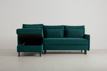 Model 12 Sofa Bed with Storage 3 Seater Left Chaise, Kingfisher