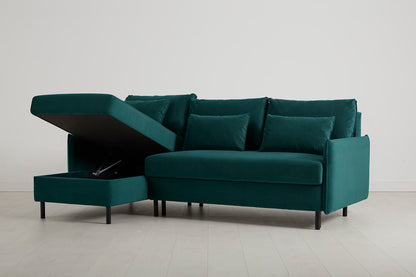 Model 12 Sofa Bed with Storage 3 Seater Left Chaise, Kingfisher