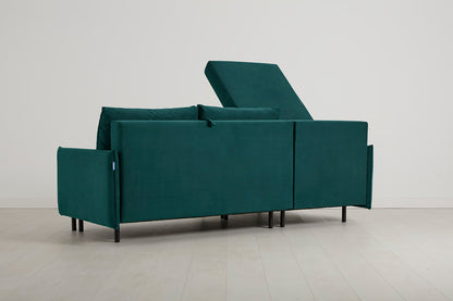 Model 12 Sofa Bed with Storage 3 Seater Left Chaise, Kingfisher