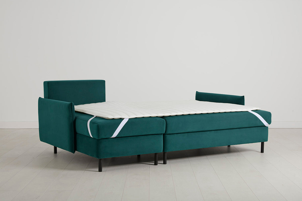 Model 12 Sofa Bed with Storage 3 Seater Left Chaise, Kingfisher