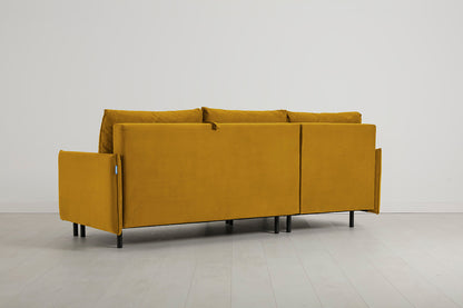 Model 12 Sofa Bed with Storage 3 Seater Left Chaise, Mustard