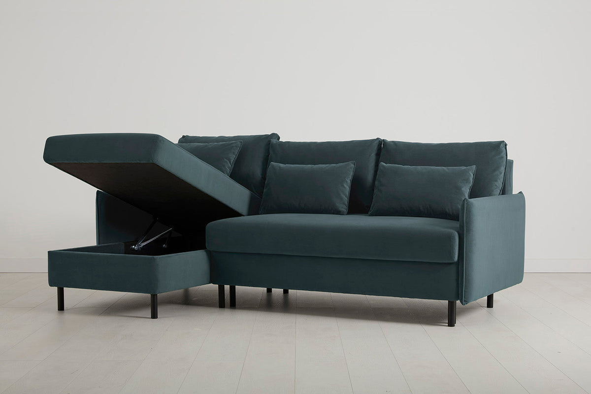 Model 12 Dreisitzer-Sofa mit Chaiselongue links