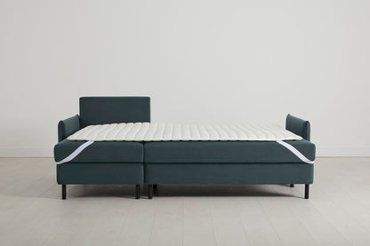 3-Seater Left Chaise Sofa Bed with Storage in blue velvet