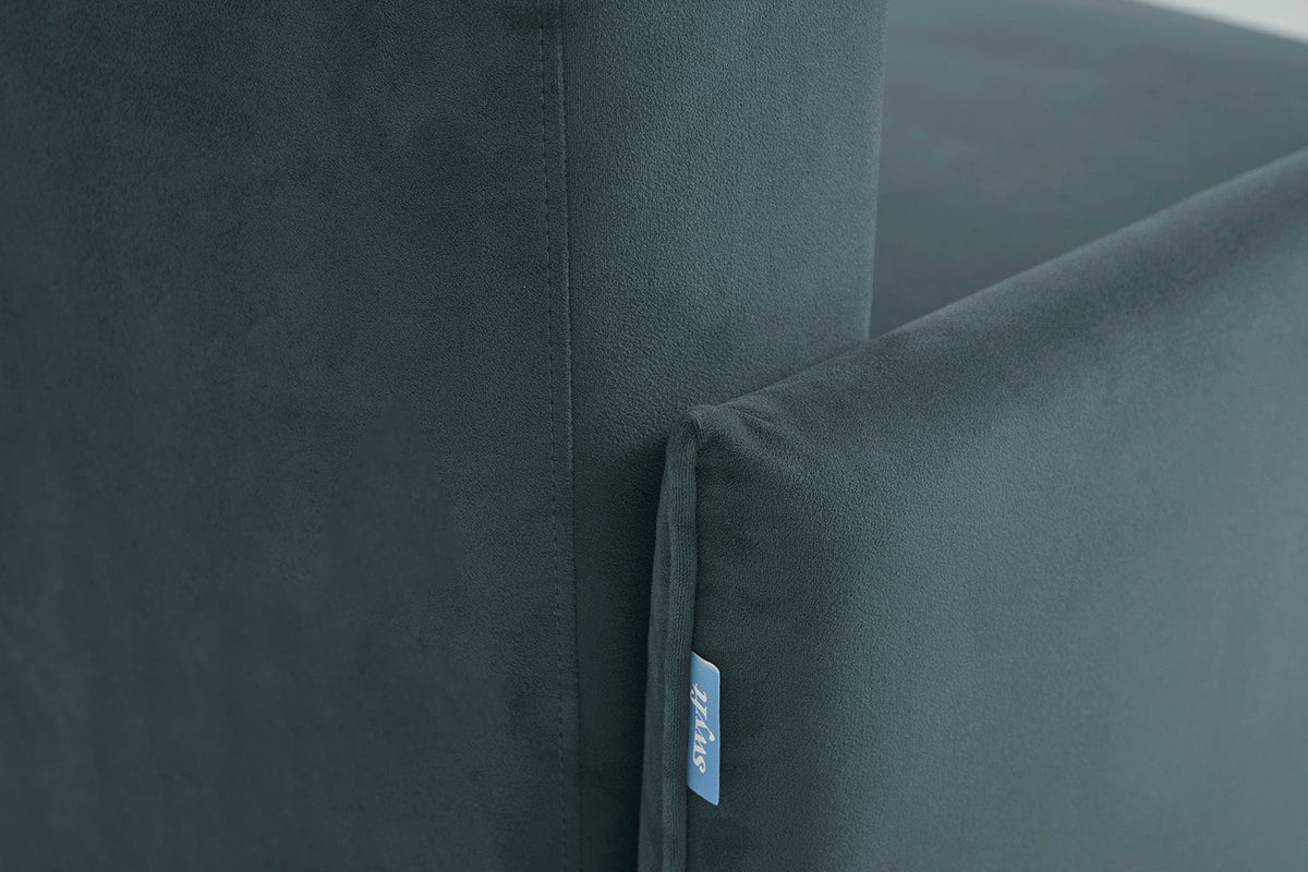 3-Seater Left Chaise Sofa Bed with Storage in blue velvet