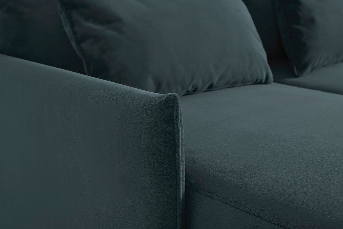 3-Seater Left Chaise Sofa Bed with Storage in blue velvet
