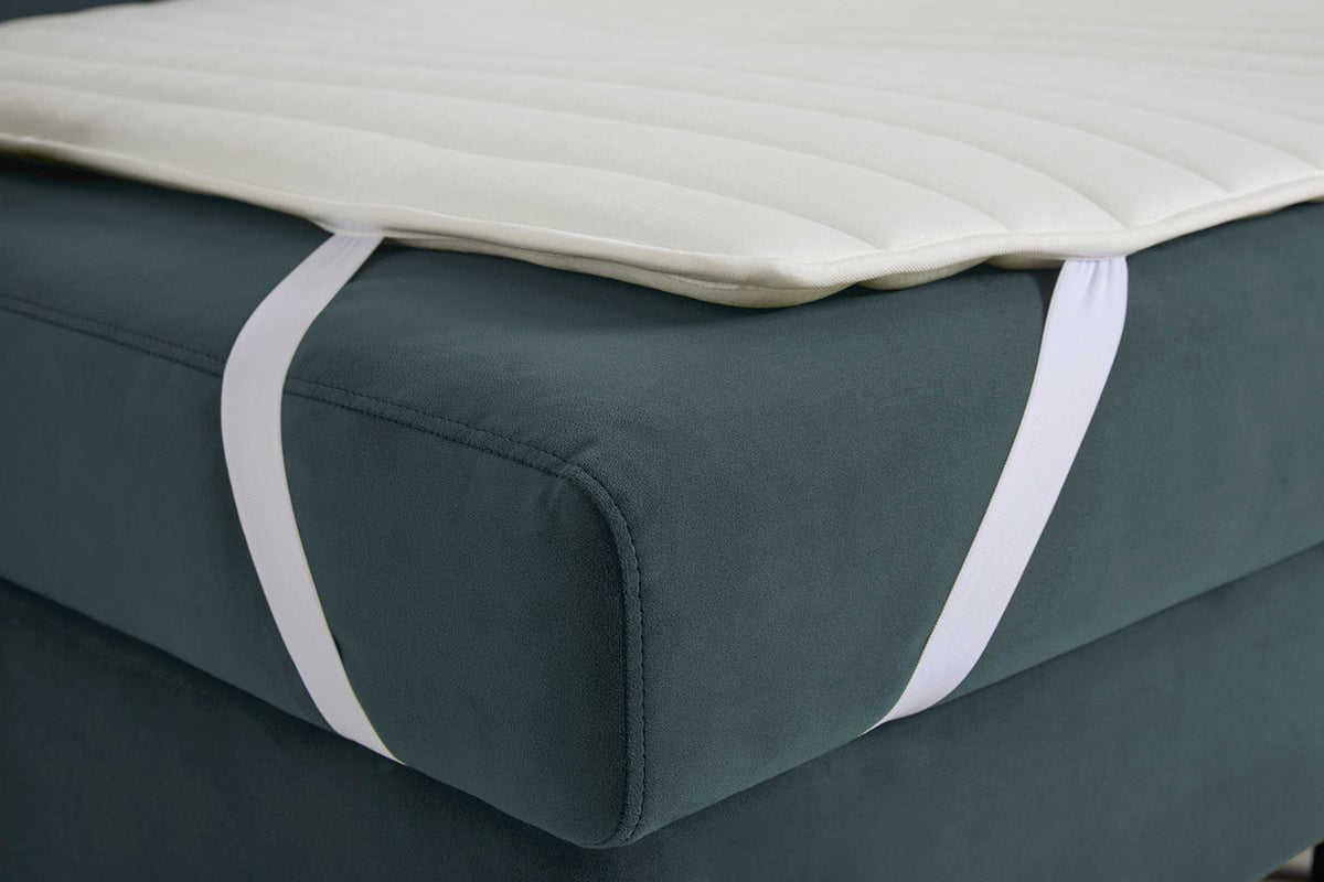 3-Seater Left Chaise Sofa Bed with Storage in blue velvet