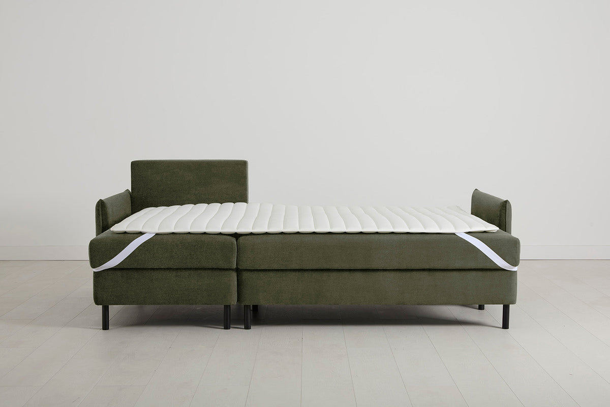 Model 12 Sofa Bed with Storage 3 Seater Left Chaise, Pine