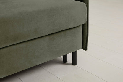 3-Seater Left Chaise Sofa Bed with Storage in green chenille
