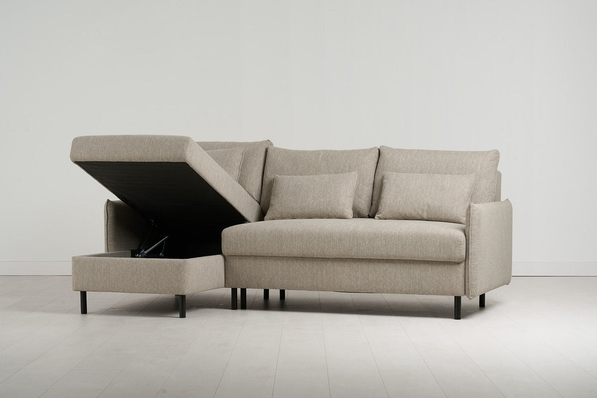 Dreisitzer-Sofa Model 12 mit Chaiselongue links