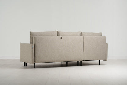 Model 12 Dreisitzer-Sofa mit Chaiselongue links, Steingrau