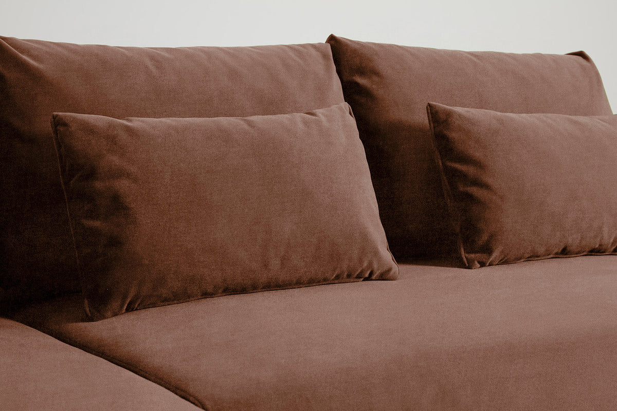 3-Seater Left Chaise Sofa Bed with Storage in brown chenille