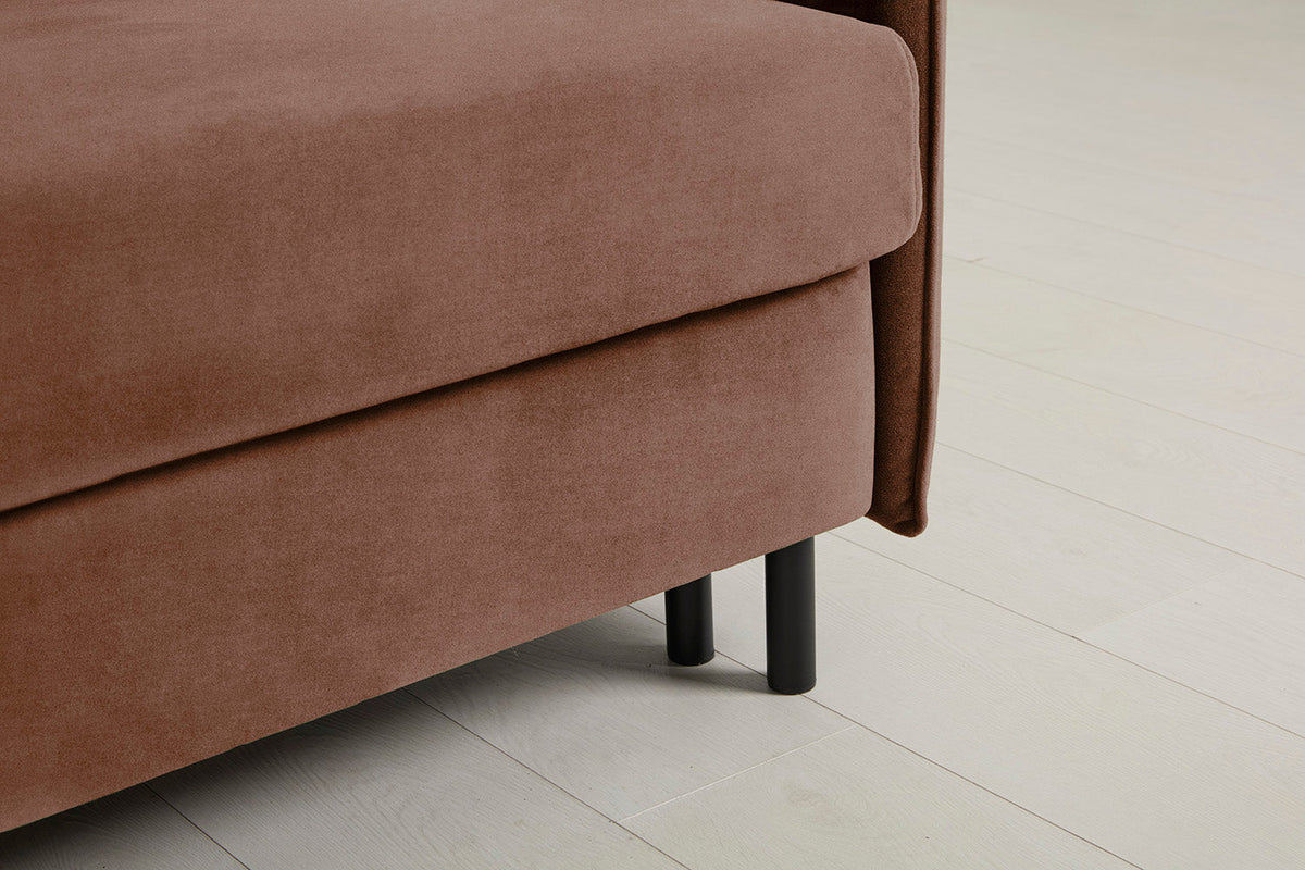 3-Seater Left Chaise Sofa Bed with Storage in brown chenille
