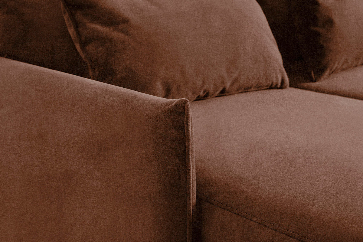3-Seater Left Chaise Sofa Bed with Storage in brown chenille