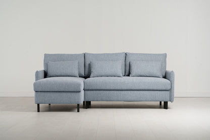 Model 12 Sofa Bed with Storage 3 Seater Left Chaise, Seaglass