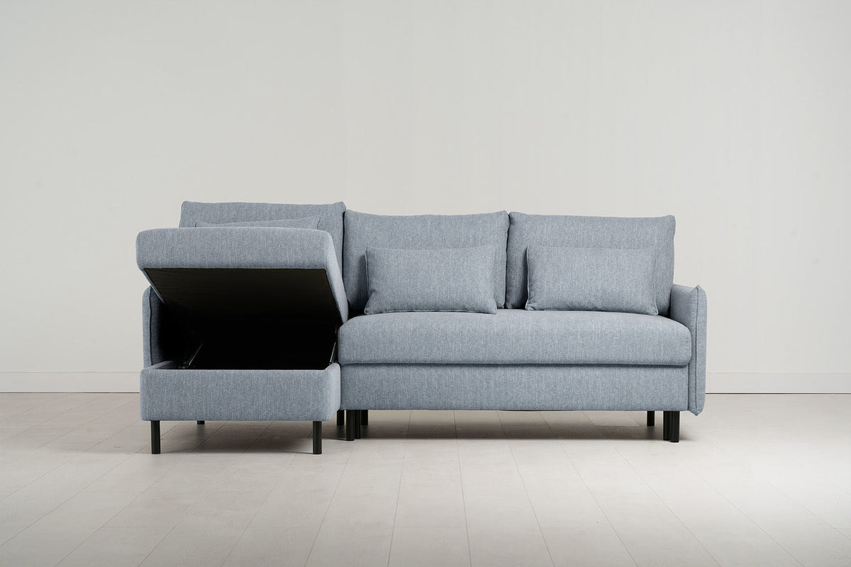 Dreisitzer-Sofa Model 12 mit Chaiselongue links