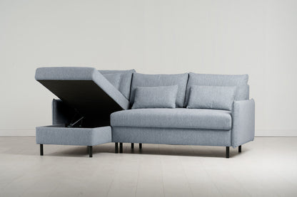 Model 12 Sofa Bed with Storage 3 Seater Left Chaise, Seaglass