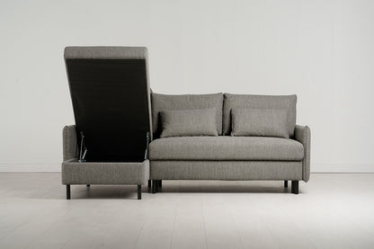 Model 12 Dreisitzer-Sofa mit Chaiselongue links, Schattengrau