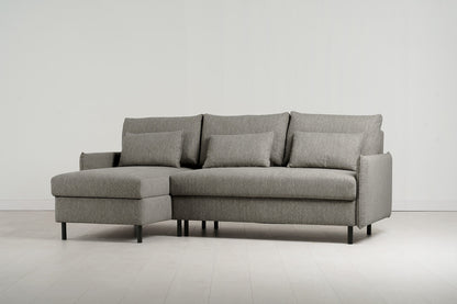 Model 12 Dreisitzer-Sofa mit Chaiselongue links, Schattengrau