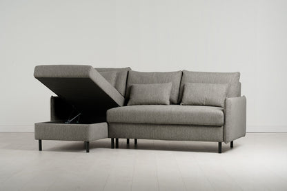 Model 12 Dreisitzer-Sofa mit Chaiselongue links, Schattengrau