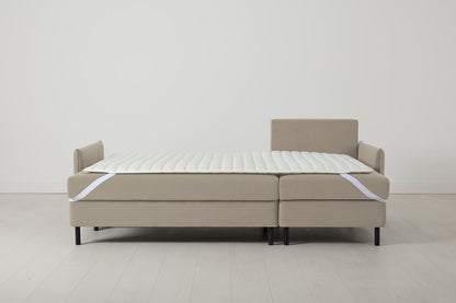 3-Seater Right Chaise Sofa Bed with Storage in cream velvet