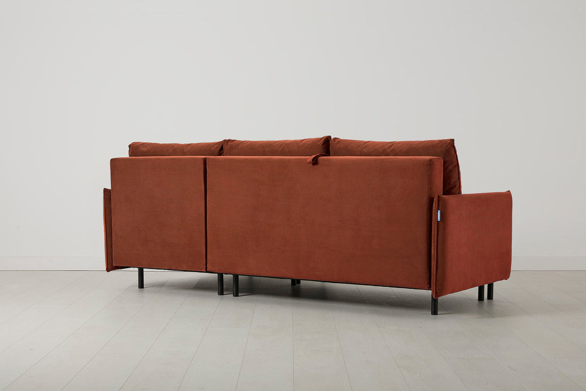 Model 12 Sofa Bed with Storage 3 Seater Right Chaise, Brick