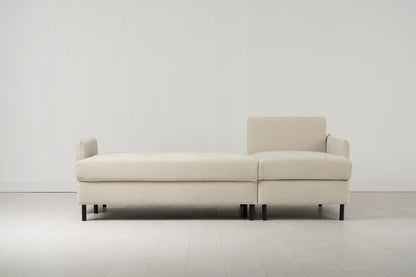 Model 12 Sofa Bed with Storage 3 Seater Right Chaise, Chalk