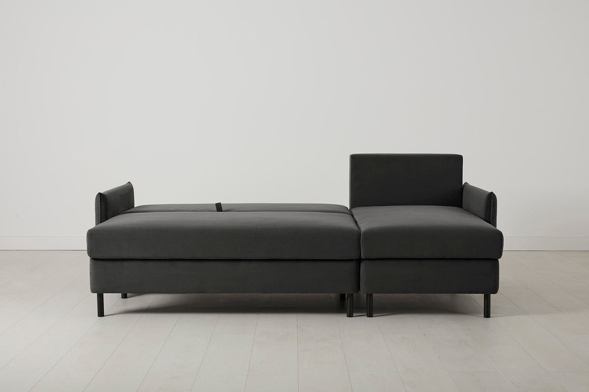 Model 12 Dreisitzer-Schlafsofa mit Chaiselongue rechts, Charcoal