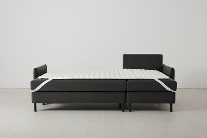 3-Seater Right Chaise Sofa Bed with Storage in grey velvet