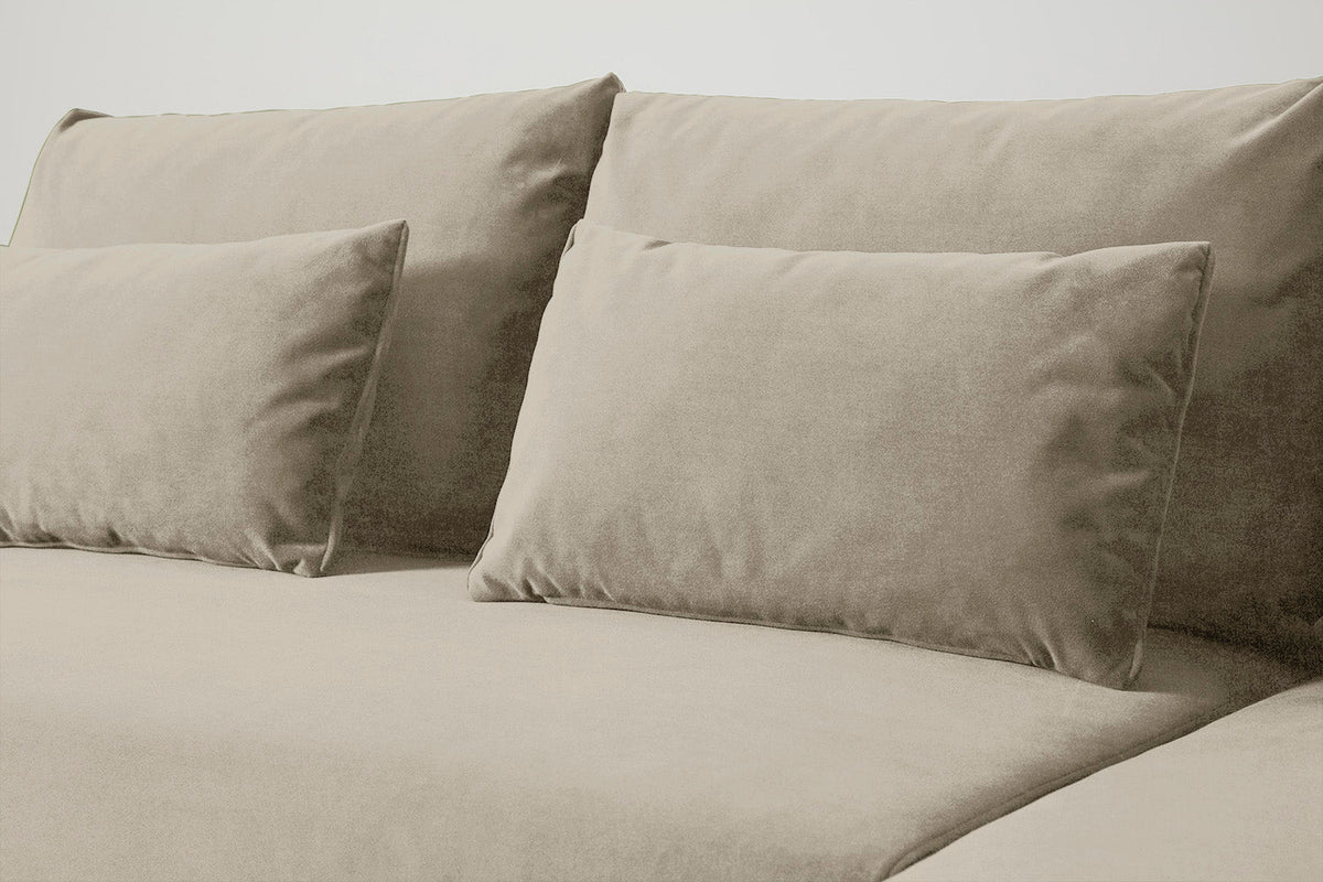 3-Seater Right Chaise Sofa Bed with Storage in cream chenille