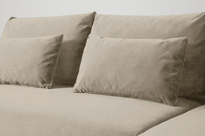 3-Seater Right Chaise Sofa Bed with Storage in cream chenille