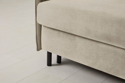 3-Seater Right Chaise Sofa Bed with Storage in cream chenille
