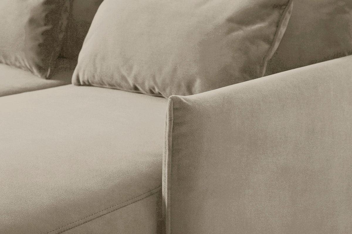 3-Seater Right Chaise Sofa Bed with Storage in cream chenille