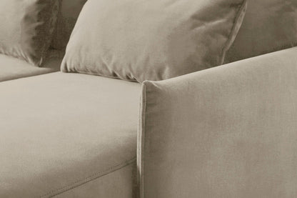3-Seater Right Chaise Sofa Bed with Storage in cream chenille