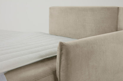 3-Seater Right Chaise Sofa Bed with Storage in cream chenille
