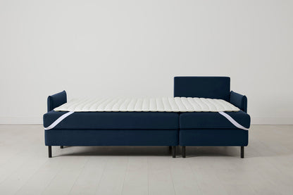 3-Seater Right Chaise Sofa Bed with Storage in blue velvet
