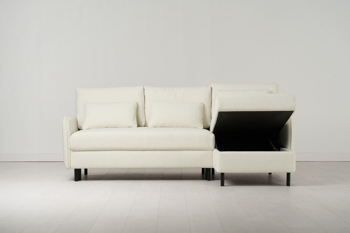 Dreisitzer-Schlafsofa Model 12 mit Chaiselongue rechts