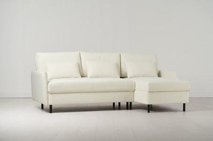 Model 12 Sofa Bed with Storage 3 Seater Right Chaise, Ivory