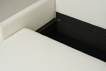 Model 12 Sofa Bed with Storage 3 Seater Left Chaise, Ivory