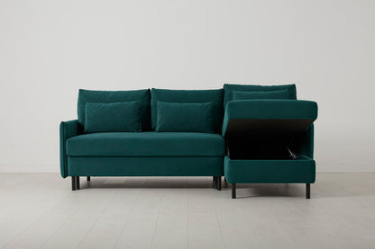 Model 12 Sofa Bed with Storage 3 Seater Right Chaise, Kingfisher